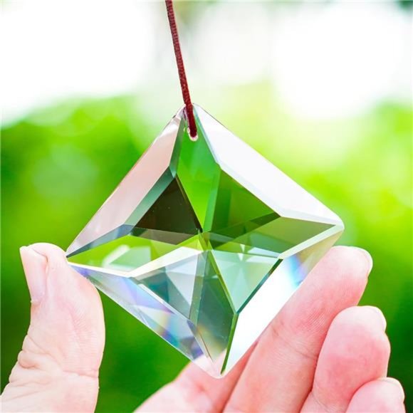 50mm Hanging Faceted Crystals Suncatcher Ornament Window Prisms Rainbow Maker - Picture 6 of 7
